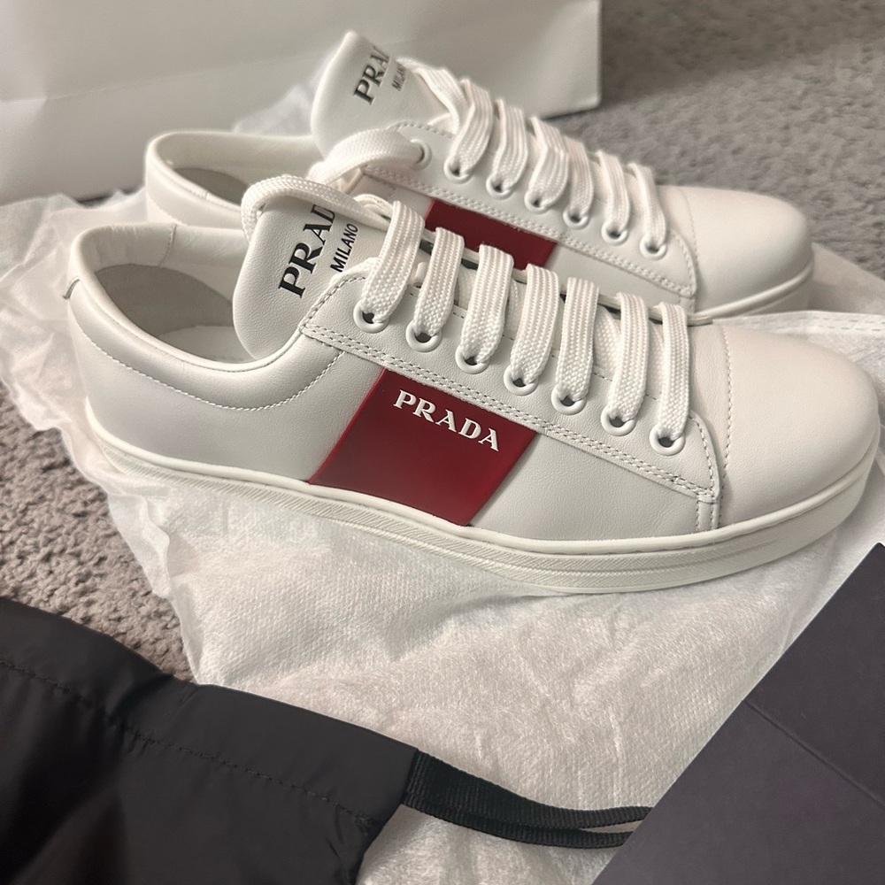 New Prada women calzature donna leather sneakers size 37.5 - Picture 11 of 16